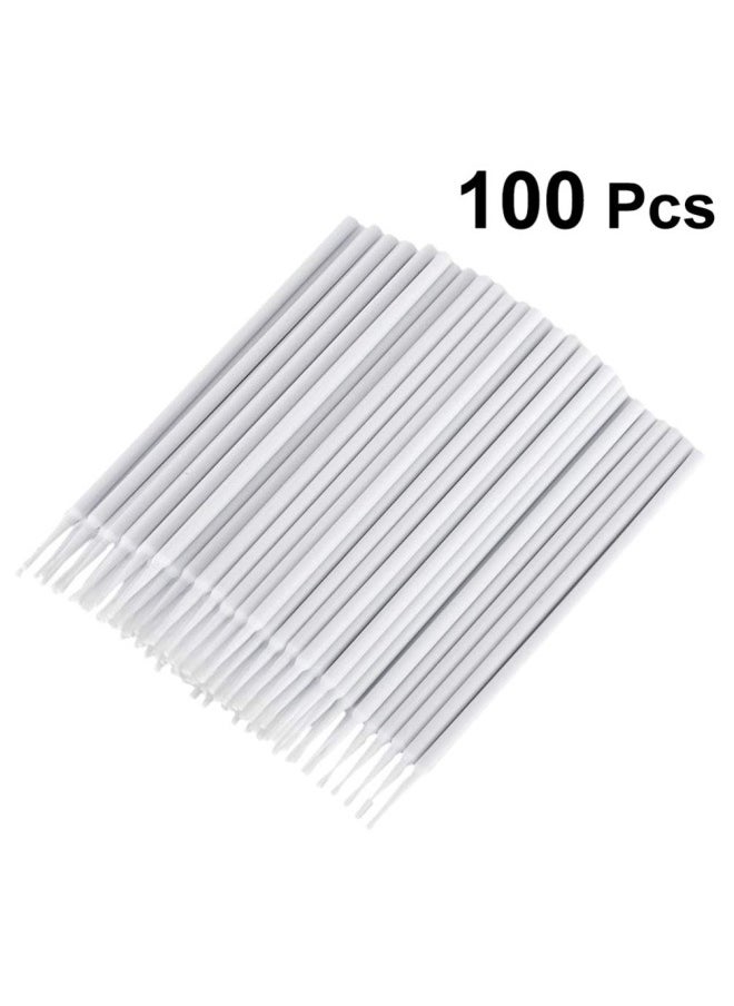 klarako - 100pcs Microblading Cotton Swab Disposable Plastic Handle Cotton Swab Eyebrow Tattoo Beauty Makeup Applicator Sticks (White) - Image 1