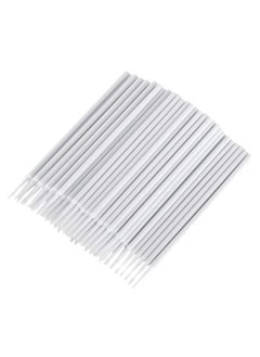 100pcs Microblading Cotton Swab Disposable Plastic Handle Cotton Swab Eyebrow Tattoo Beauty Makeup Applicator Sticks (White)