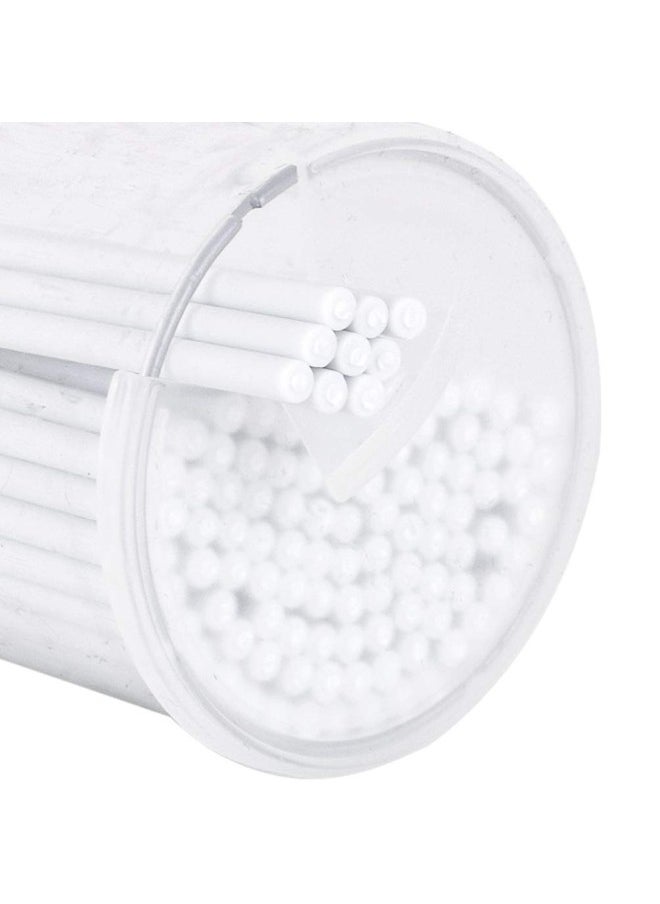 klarako - 100pcs Microblading Cotton Swab Disposable Plastic Handle Cotton Swab Eyebrow Tattoo Beauty Makeup Applicator Sticks (White) - Image 1