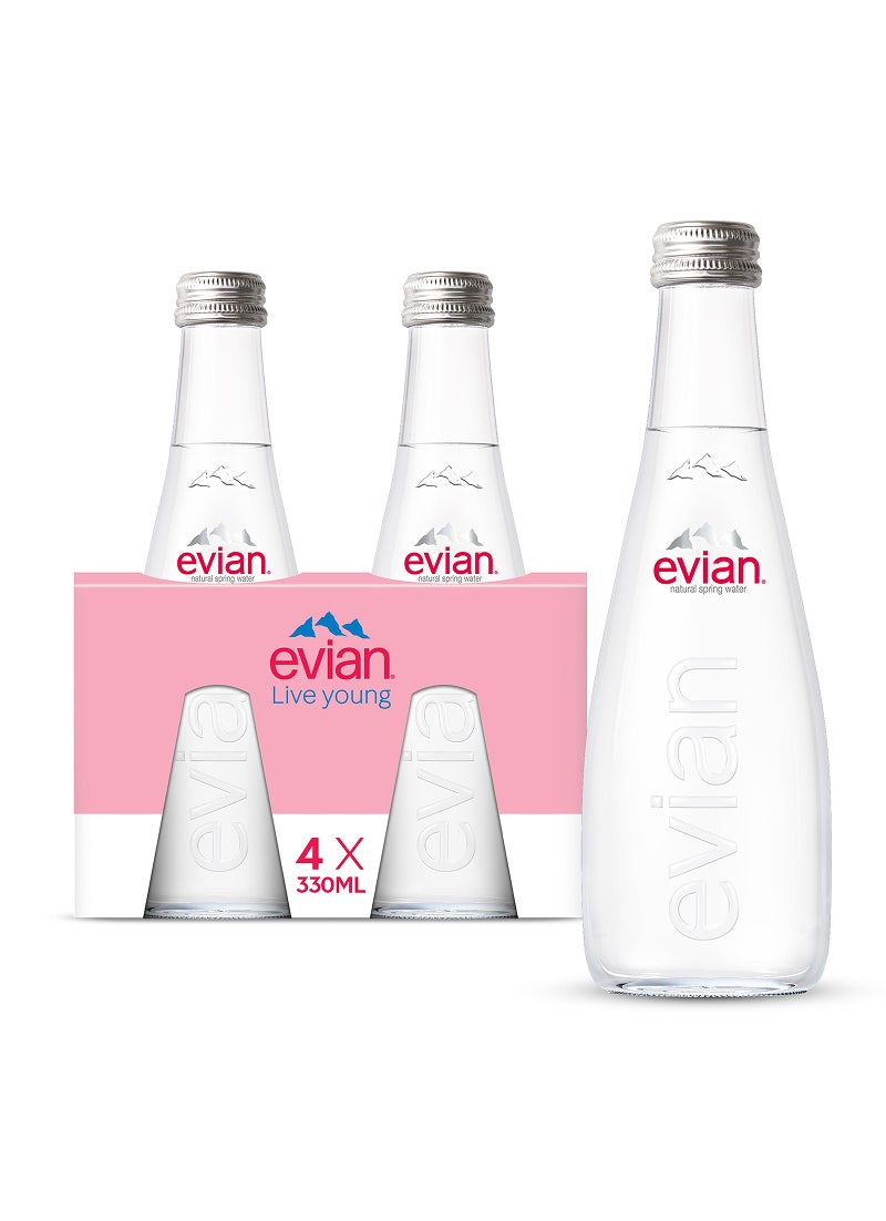 Evian Sparkling Mineral Water 4 x 330 ml