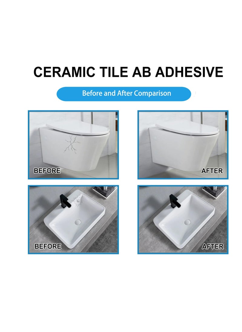 Excefore - Porcelain Repair Kit 3.53OZ Tub Repair Kit White Porcelain Sink Repair Kit for Tile Chips Cracks Holes and Scratches Fiberglass Quick Repair Kit for Tile Acrylic Enamel Ceramic Tile - Image 1