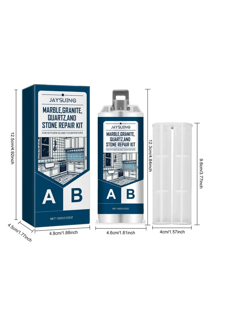 Excefore - Porcelain Repair Kit 3.53OZ Tub Repair Kit White Porcelain Sink Repair Kit for Tile Chips Cracks Holes and Scratches Fiberglass Quick Repair Kit for Tile Acrylic Enamel Ceramic Tile - Image 1