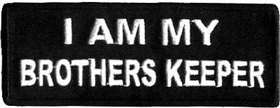 heygidday e specialties I AM MY BROTHER'S KEEPER Embroidered Rectangular Patch - 1 pc - Image 5
