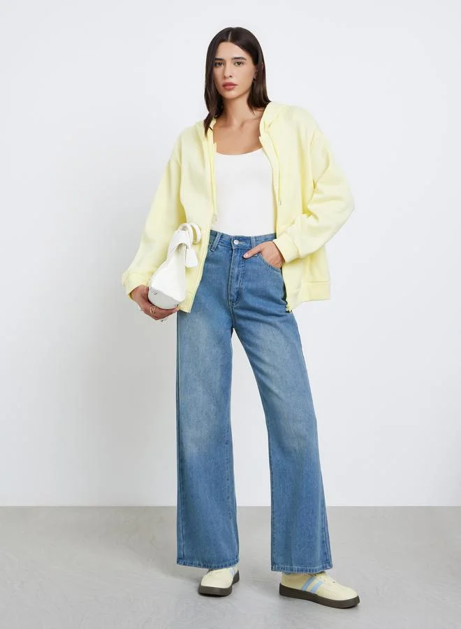 Styli Styli Yellow Relaxed Fit Hooded Jacket