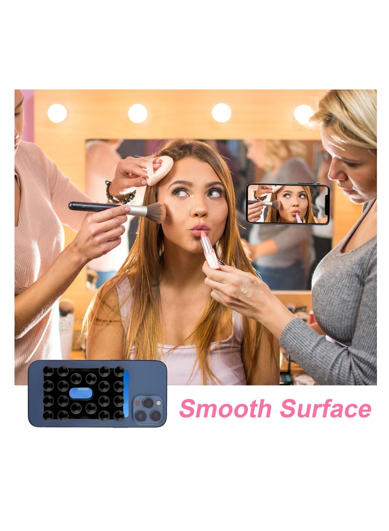 Excefore Silicone Suction Phone Case Mount, Non Slip Suction Cup Phone Mount with 20 Strong Suctions, Self-Adhesive Hands-Free Phone Card Holder, Silicon Adhesive Phone Stand Sticky, Black - Image 4