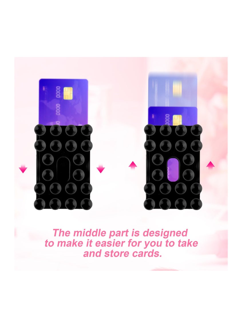 Excefore Silicone Suction Phone Case Mount, Non Slip Suction Cup Phone Mount with 20 Strong Suctions, Self-Adhesive Hands-Free Phone Card Holder, Silicon Adhesive Phone Stand Sticky, Black - Image 3