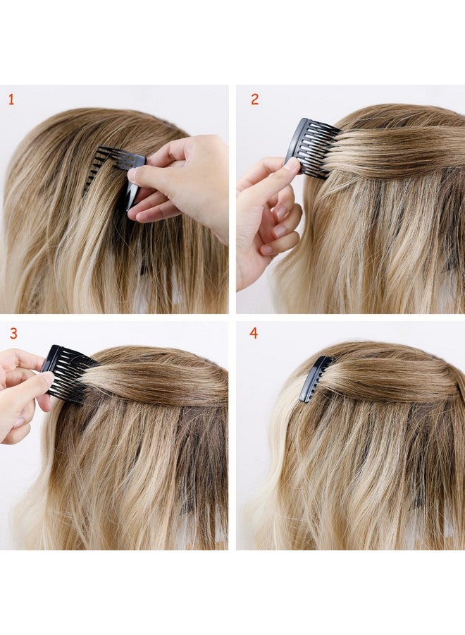 لابوهي 4 قطع من أمشاط الشعر الفرنسية الجانبية للنساء، كعكة صغيرة ملتوية، مشابك شعر مزخرفة وقوية التثبيت للنساء - Image 3