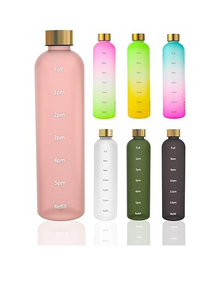 Arabest - 32oz water bottles With Time Marker, Eco Friendly Clear Water Bottles With Times To Drink, Reusable, Frosted and Aesthetic Water Bottle Clear - Image 1