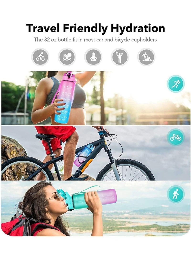 CAZADORA CAZADORA Sports Water Bottle 1L with Motivational Time Marker – BPA-Free Tritan Plastic – Leakproof Flip-Top Lid with Built-in Straw for Easy Sipping – Hourly Hydration Tracker with Inspiring Quotes – Durable & Odorless Reusable Bottle with Wide Mouth Opening for Ice and Fruit Infusion – Perfect for Gym, Office, School, Kids, Travel, Cycling, and Sports – Includes Carry Strap for On-the-Go Use – Dishwasher Safe and Eco-Friendly Design – Encourages Healthy Habits and Daily Hydration – Vibrant Colors for Every Personality – Gift for Students, Athletes, and Active Lifestyles – Lightweight, Portable, and Stylish Companion  - Image 5