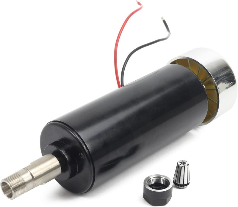 RATTMMOTOR CNC DC Spindle Motor ER16 500W Air-Cooled Spindle Motor 52mm 48VDC 12000RPM 0.6N.m + ER16 Chuck 8mm Collet for CNC Engraving Router Milling Machine - Image 1