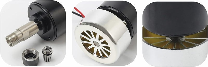 RATTMMOTOR CNC DC Spindle Motor ER16 500W Air-Cooled Spindle Motor 52mm 48VDC 12000RPM 0.6N.m + ER16 Chuck 8mm Collet for CNC Engraving Router Milling Machine - Image 4