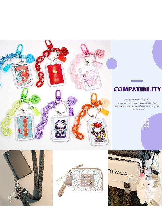 40Pcs Pendant Picture Frame Keyrings, Make Your Own Keyring Kit, Keychain Central Photo Frame Pendant for Kids To Assemble And Attach To Key Rings And Bags - Image 2
