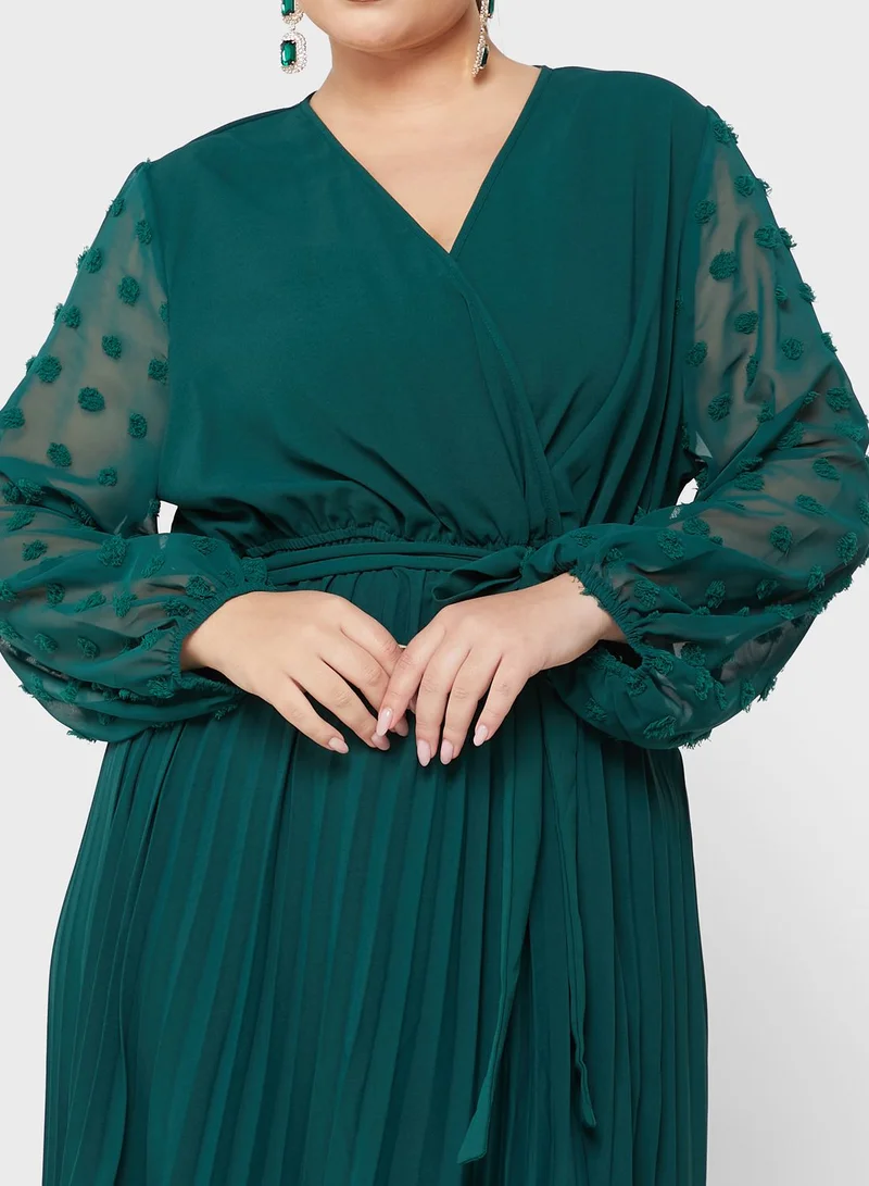 Ella Plus Pleated Chiffon Dress