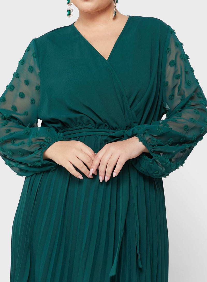 Ella Plus Pleated Chiffon Dress - Image 3