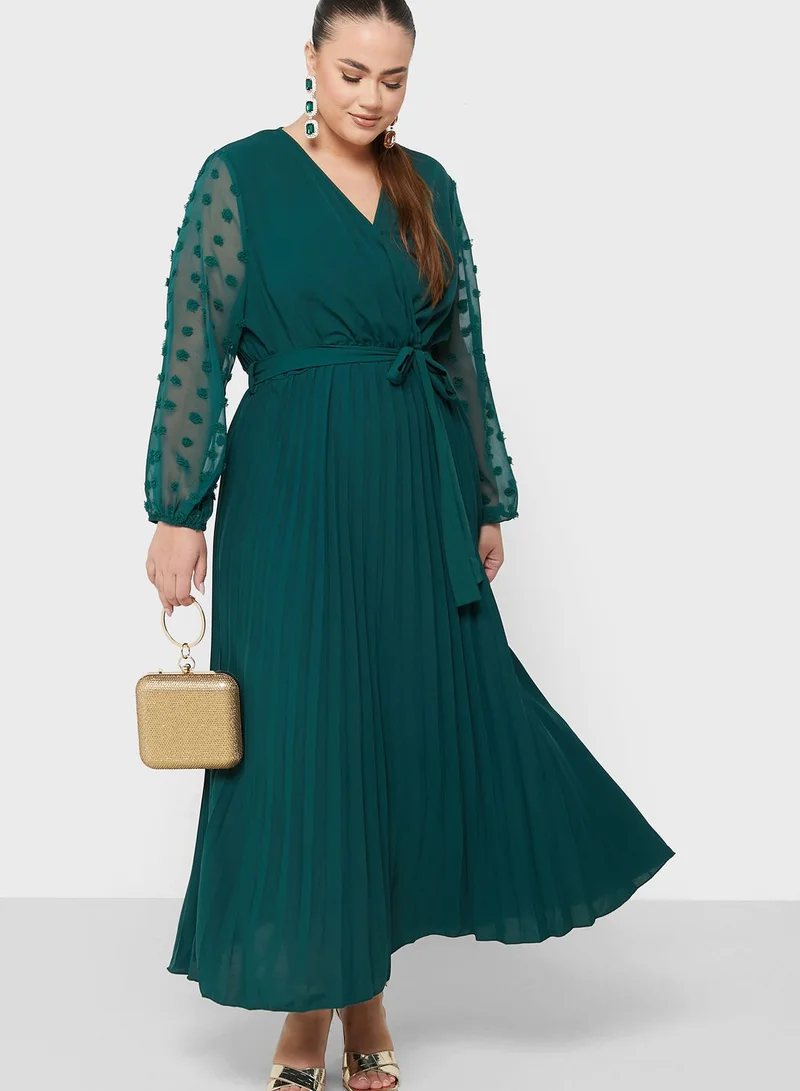 Ella Plus Pleated Chiffon Dress