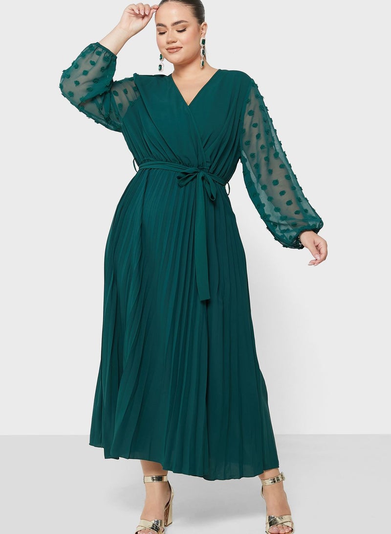 Ella Plus Pleated Chiffon Dress - Image 1