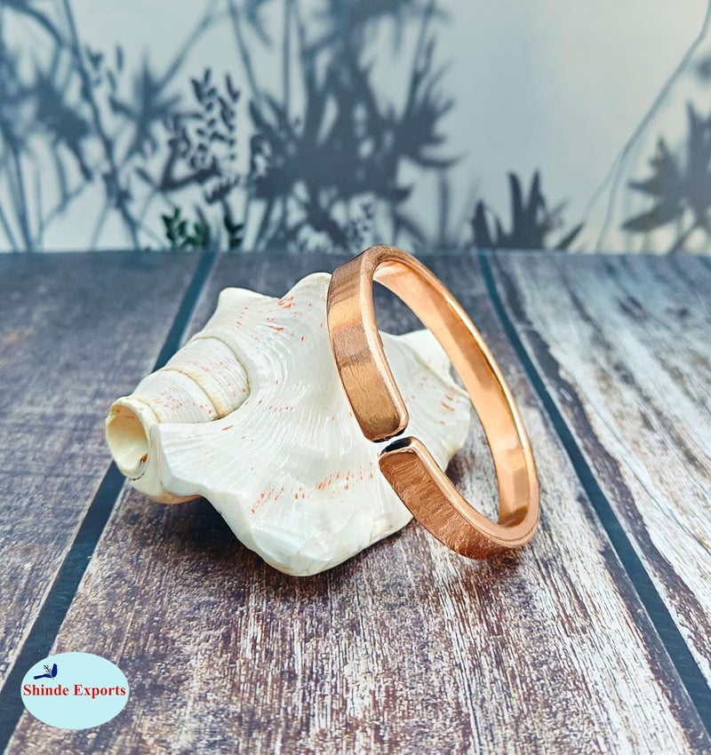 SHINDE EXPORTS Heavy Pure Copper thick Bracelet Bangle Unisex Kada Solid Handmade Cuff 80gms for Men & Women - Image 5