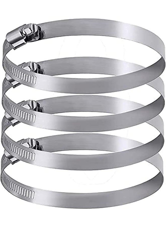 Poaker 4Pcs Gi Hose Clips - Adjustable Worm Drive Pipe Clamps For Securing Hose Connections In Gas Lines, Water Pipes, Industrial Hoses, Oil Pipes, And More (32Mm To 45Mm)  - Image 1