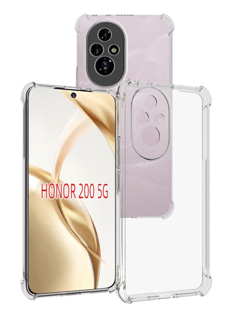 Case For Honor 200 transparent TPU four-corner airbag protective cover transparent soft silicone - Image 1