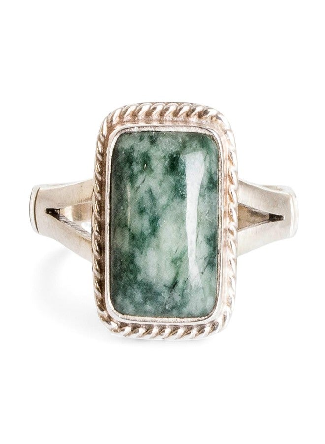 NOVICA Artisan Handmade .925 Sterling Silver Jade Cocktail Ring Artisan Crafted Single Stone Guatemala Hemlock Desert Sage 'Life Divine' - Image 3