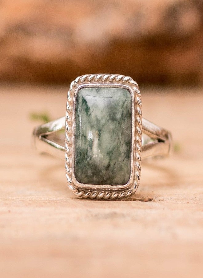 NOVICA Artisan Handmade .925 Sterling Silver Jade Cocktail Ring Artisan Crafted Single Stone Guatemala Hemlock Desert Sage 'Life Divine' - Image 2