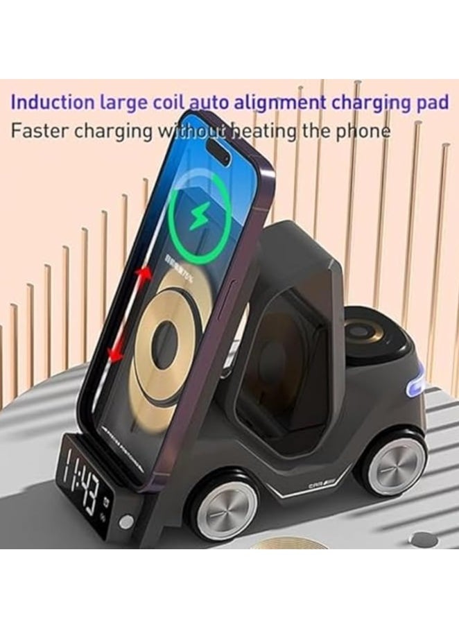 ELTRAZONE 5 in 1 Wireless Charging Station T20 | Desktop Fast Wireless Charger Stand for Smartphones, Smartwatches, Earbuds & More | Universal Compatibility with Qi-Enabled Devices | Compact, Multi-Device Charging Hub with Overcharge Protection - Image 2