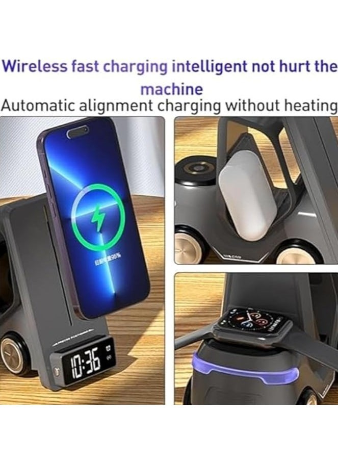 ELTRAZONE 5 in 1 Wireless Charging Station T20 | Desktop Fast Wireless Charger Stand for Smartphones, Smartwatches, Earbuds & More | Universal Compatibility with Qi-Enabled Devices | Compact, Multi-Device Charging Hub with Overcharge Protection - Image 3