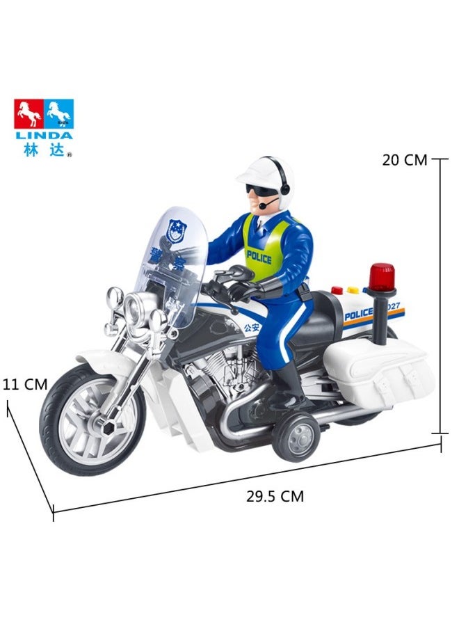 Children's Toys Police Motorcycle Inertia Car Model Baby Interactive Early Education Puzzle Will Tell Stories With Music And Lights-Color:LD-8027  - Image 5
