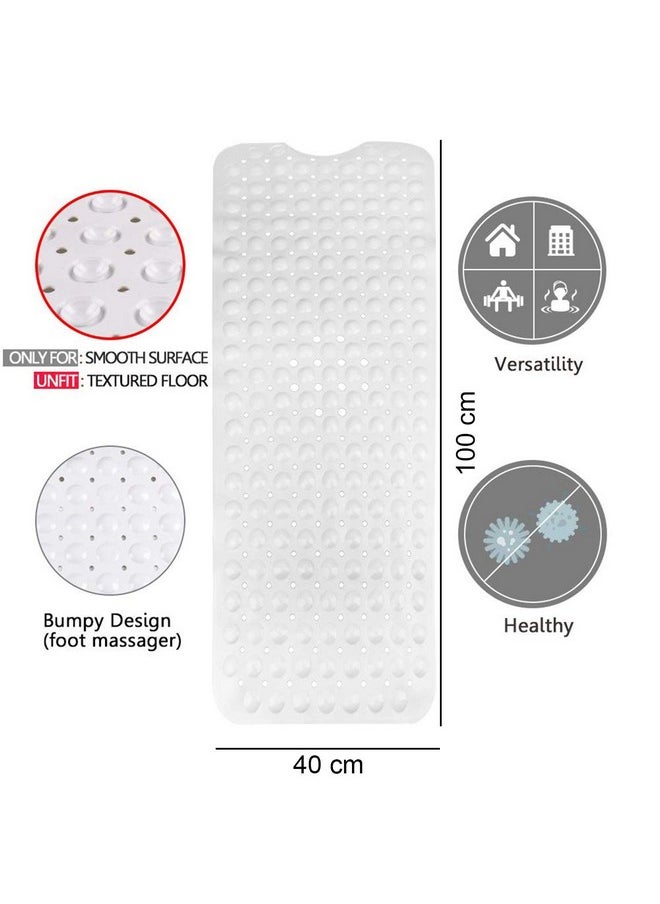 Lifekrafts Lifekrafts PVC Anti-Slip Bath Mat (White Soft-Pebble, 100x40 cm)  - Image 4