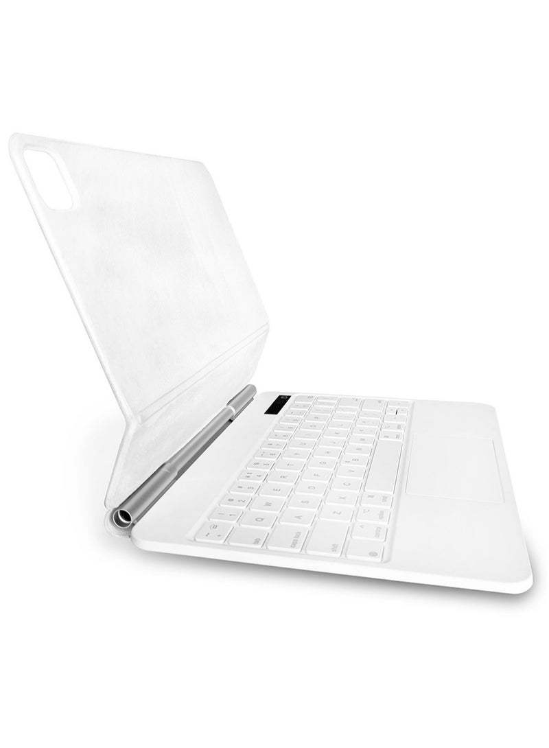 لوحة مفاتيح BT للتحكم باللمس مع جهاز iPad Air 4/5 وiPad Pro مقاس 11 بوصة باللون الأبيض (مع إضاءة خلفية) - Image 1