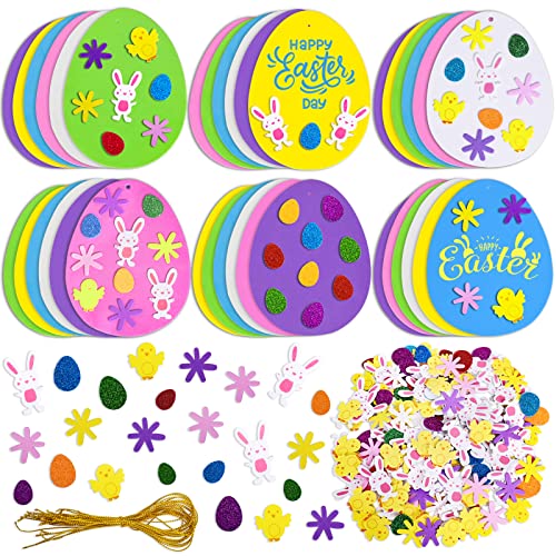 Max Fun 208PCS Easter Foam Stickers DIY Easter Craft Kit Foam Eggs for Kids Classroom Party Supplies DIY Cards and Decorations - Image 1