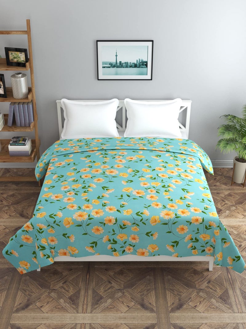 MORADO Premium Glace Cotton Floral Design Duvet Cover - Double, Multicolor with Zipper - Image 2