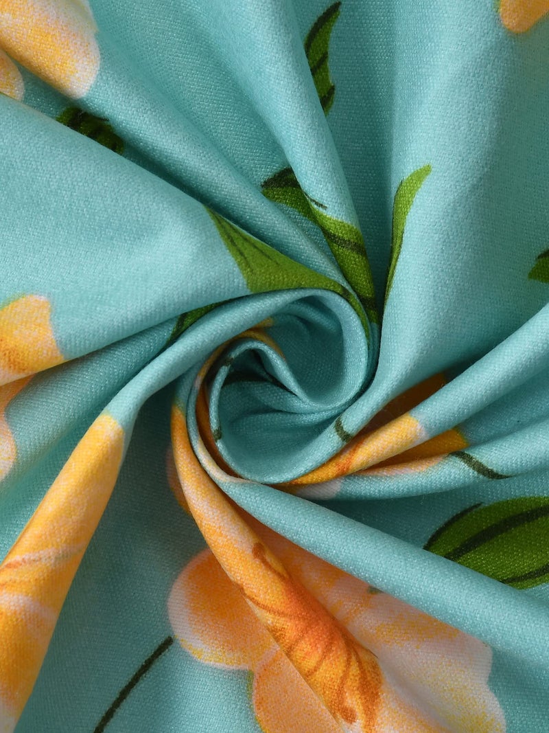 MORADO Premium Glace Cotton Floral Design Duvet Cover - Double, Multicolor with Zipper - Image 3