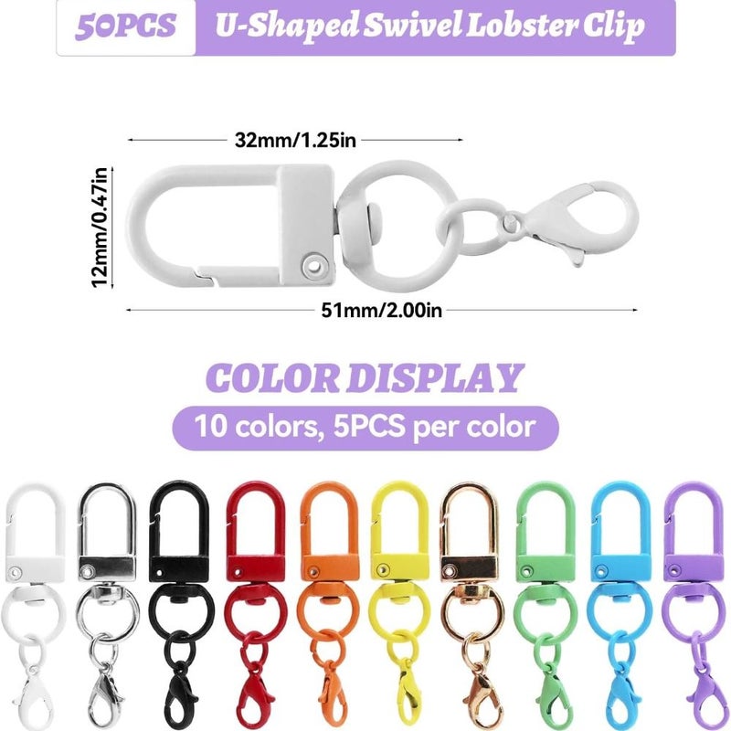 50pcs Mini Keychain Carabiner Small Colorful Carabiners for Handbag Bag Additions - Image 2