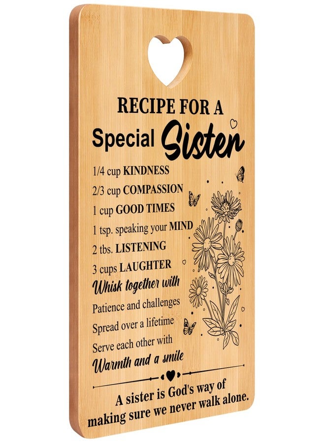 Hilislog Sister Birthday Gifts Recipe for A Special Sister Cutting Board from Sisters Christmas Gift for Sisters Adult Xmas Gifts Idea Special Gofts Valentines Day Present for Best Friend Soul Sister - Image 1