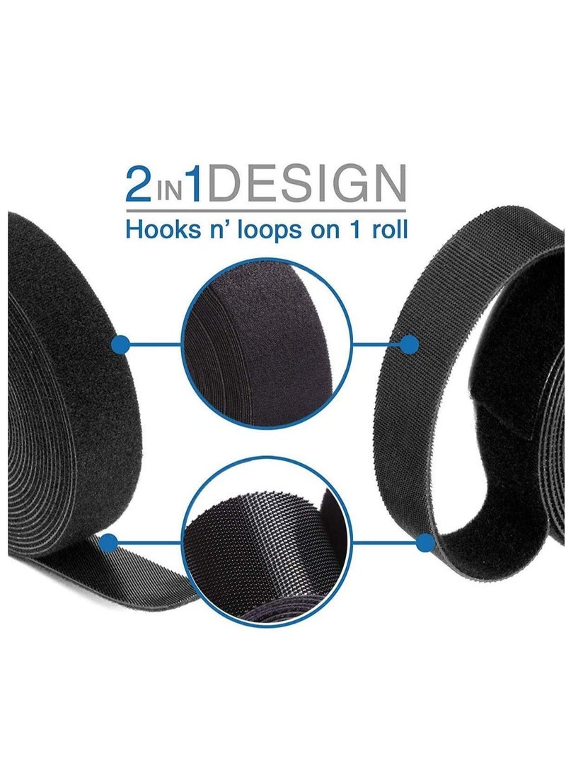 Y&D - Cable Straps, Reusable Ties, 2 rolls Adjustable Multipurpose Hook and Loop Securing Straps for Cord Management - Image 1