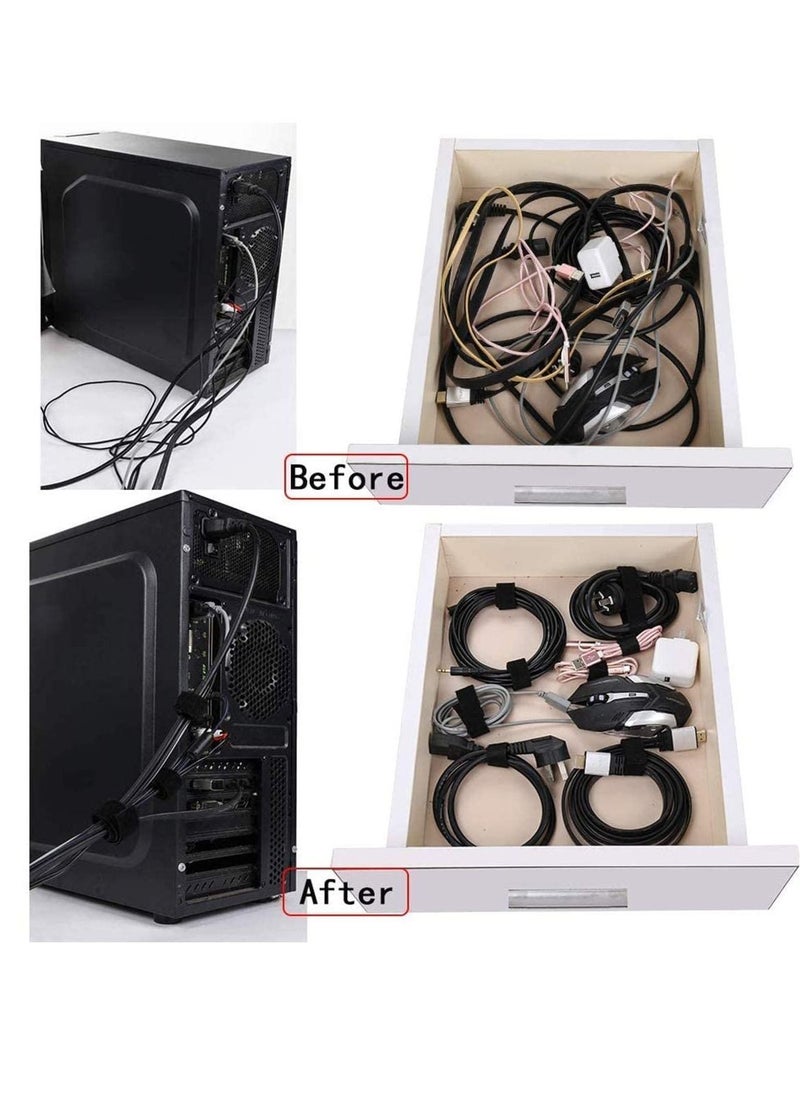 Y&D - Cable Straps, Reusable Ties, 2 rolls Adjustable Multipurpose Hook and Loop Securing Straps for Cord Management - Image 1