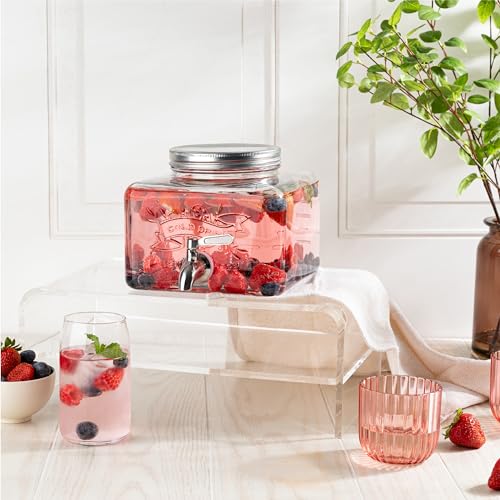 MosJos Glass Drink Dispenser for Fridge - Stainless Steel Spigot Mason Jar Dispenser with Wide Opening & Easy-Fill - Beverage Storage for Outdoor, Water, Iced Tea, Juice, Sangria & Detergent, 1 GALLON - Image 5