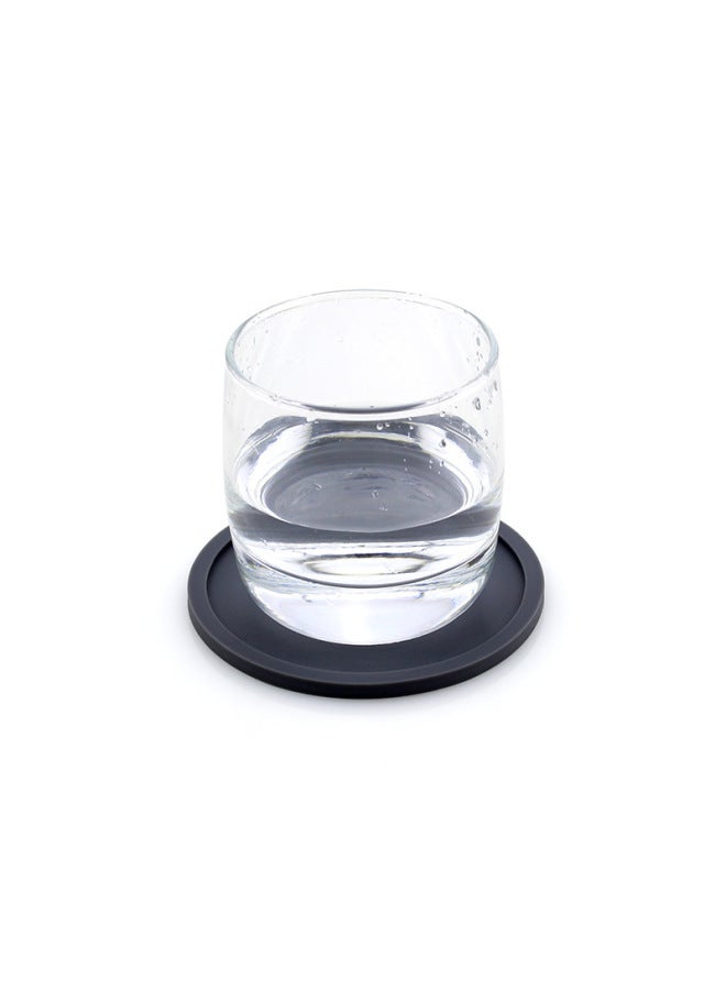 Direct Supply 10cm Round Black Gray Silicone Coaster With Anti-overflow Ring Heat-resistant Coaster Food Grade Non-slip Coaster-Color:Black-Specifications:10cm*0.3cm  - Image 5