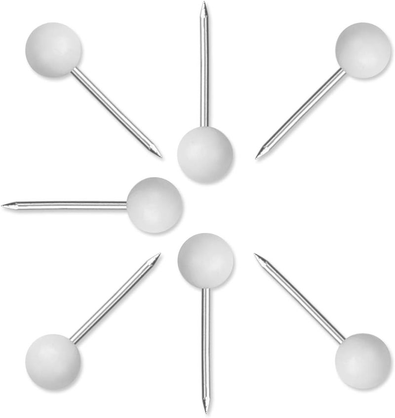 Yalis Push Pins Map Tacks 1/8-Inch Assorted Color Beads Head Map Marking Push Pins,500-count (White) - Image 2