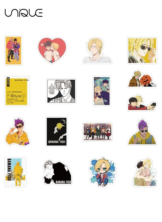 يونيك ملصقات أسماك الموز ، 50 قطعة كرتون أنيمي ملصقات فينيل مقاومة للماء ، لأجهزة الكمبيوتر المحمول الأمتعة لوح التزلج زجاجة المياه الغيتار حالة الهاتف ، الأطفال المراهقين الكبار ، لوازم الحزب الديكور - Image 4