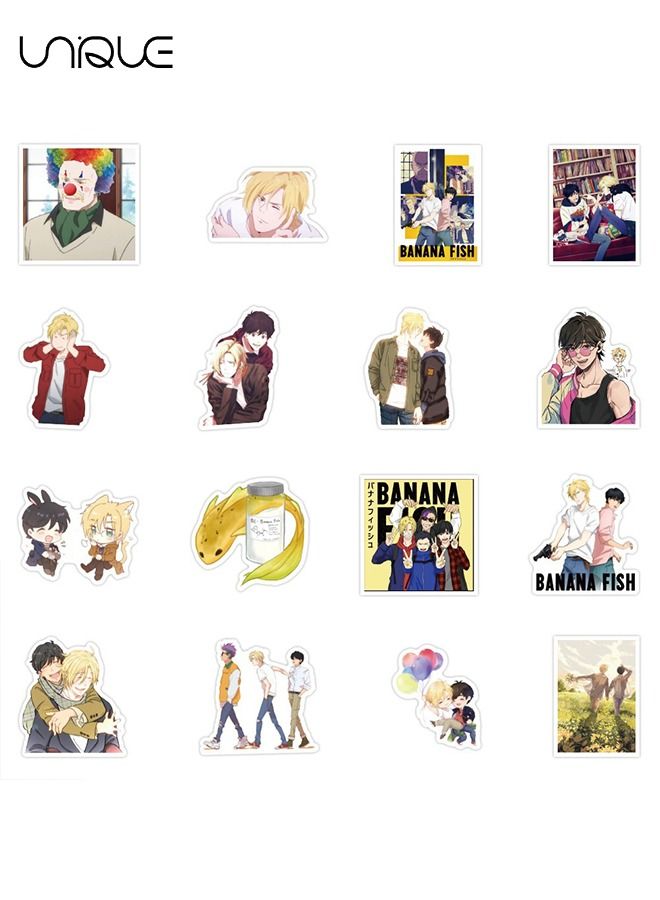 يونيك ملصقات أسماك الموز ، 50 قطعة كرتون أنيمي ملصقات فينيل مقاومة للماء ، لأجهزة الكمبيوتر المحمول الأمتعة لوح التزلج زجاجة المياه الغيتار حالة الهاتف ، الأطفال المراهقين الكبار ، لوازم الحزب الديكور - Image 3