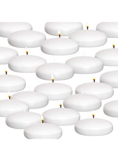 10 Hour Floating Candles 3” White Unscented Dripless Wax Discs For Cylinder Vases Centerpieces At Wedding Party Pool Holiday 12 Set