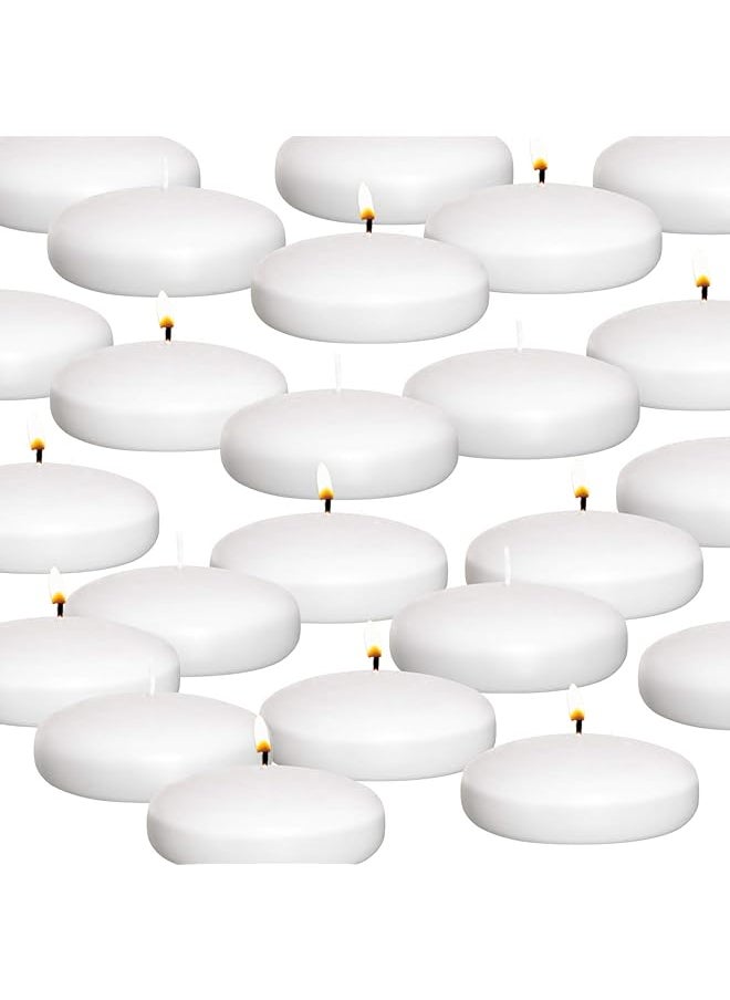erorex - 10 Hour Floating Candles 3” White Unscented Dripless Wax Discs For Cylinder Vases Centerpieces At Wedding Party Pool Holiday 12 Set - Image 1