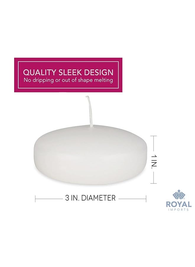 erorex - 10 Hour Floating Candles 3” White Unscented Dripless Wax Discs For Cylinder Vases Centerpieces At Wedding Party Pool Holiday 12 Set - Image 1