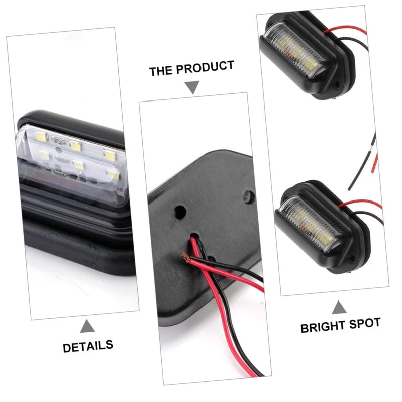 6 لمبة لوحة ترخيص بيضاء LED للشاحنات والسيارات عالمية 10-30 فولت مصباح علامة - Image 4