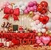 Beaumode Valentines Day Balloon Arch Kit 137 Pcs Red Pink Rose Balloons Heart Bow Foil Balloons for Galentines Day Love You Engagement Anniversary Party Backdrop Decorations Red Pink Rose White - Image 2