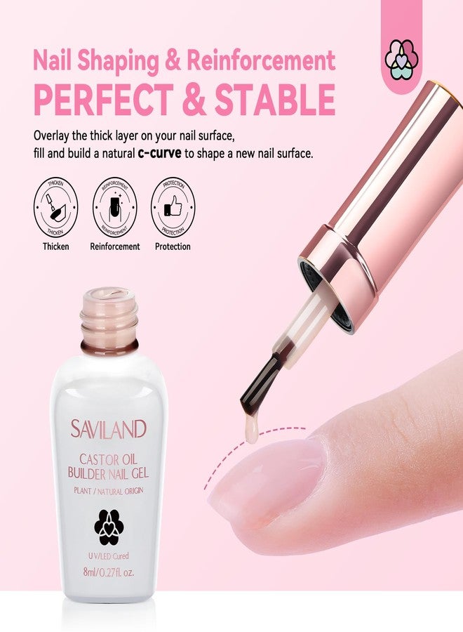 SAVILAND Gel Builder Set: 12 Translucent Colors Castor Oil Builder in a Bottle Vitamin E Hard Gel for Nails Extension Strengthener as Gifts for Women Home DIY Salon Nail Care Repair - Image 5