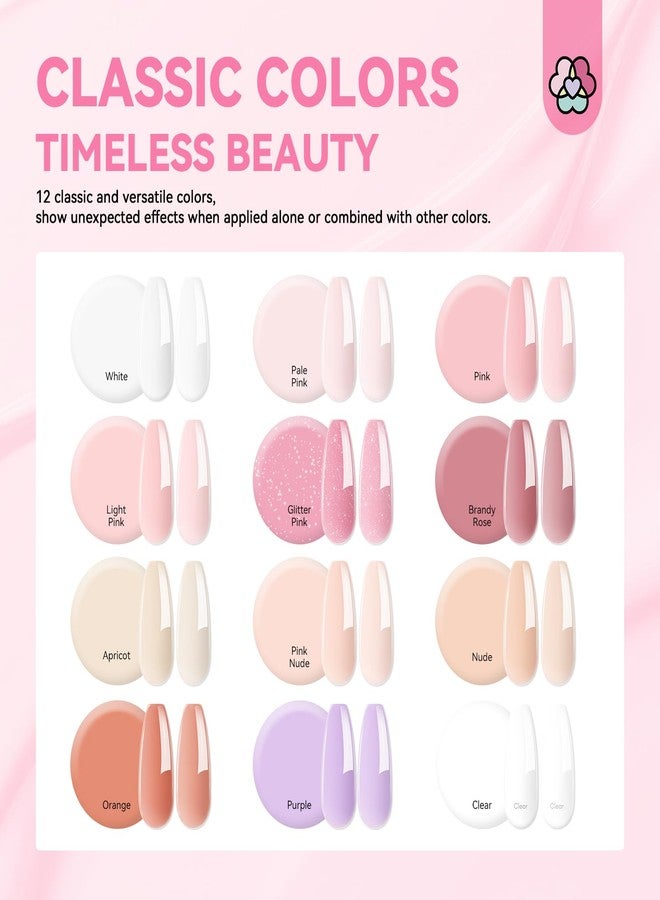 SAVILAND Gel Builder Set: 12 Translucent Colors Castor Oil Builder in a Bottle Vitamin E Hard Gel for Nails Extension Strengthener as Gifts for Women Home DIY Salon Nail Care Repair - Image 3