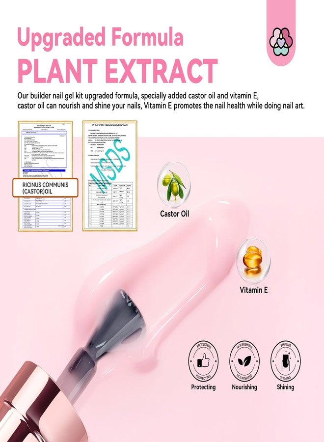 SAVILAND Gel Builder Set: 12 Translucent Colors Castor Oil Builder in a Bottle Vitamin E Hard Gel for Nails Extension Strengthener as Gifts for Women Home DIY Salon Nail Care Repair - Image 4